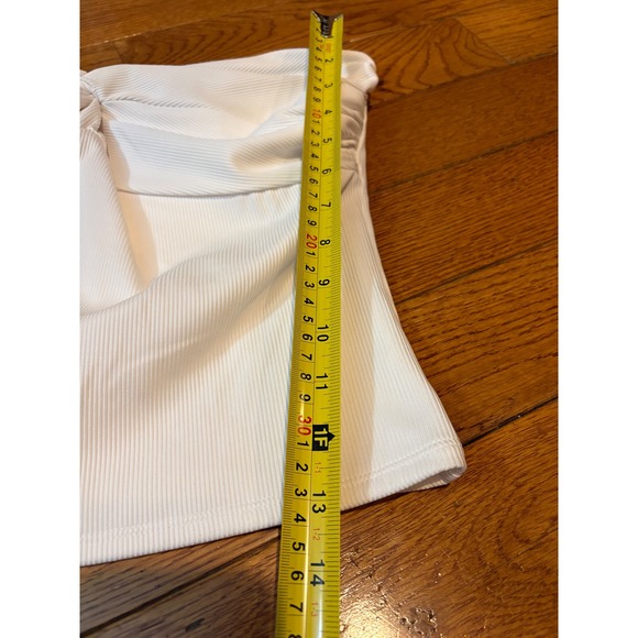 Express Body Contour High Compression Ribbed Twist Front Tube Top White S M L - Picture 7 of 8